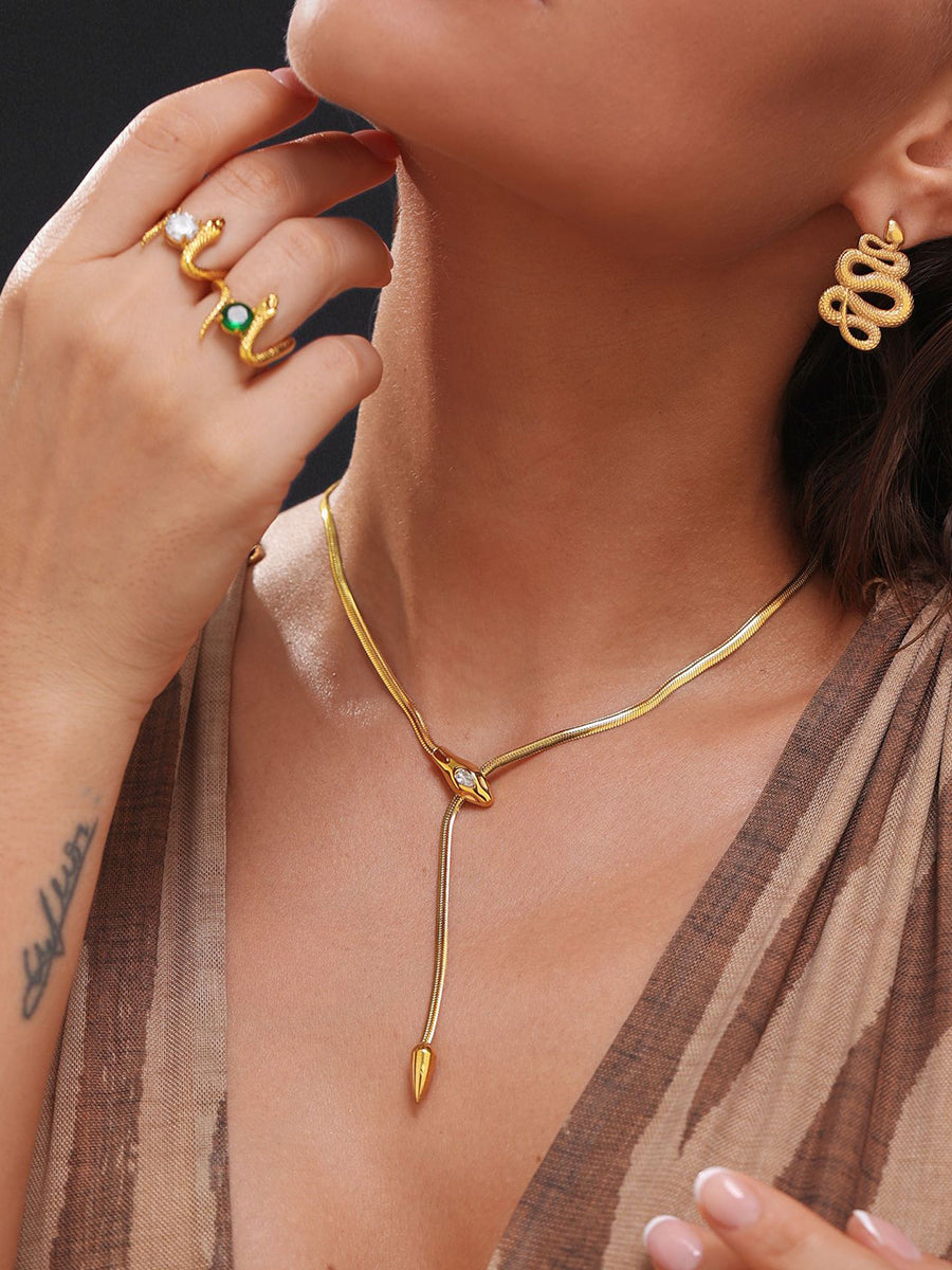 Unique Vintage-style Snake-shaped Titanium Steel Necklace