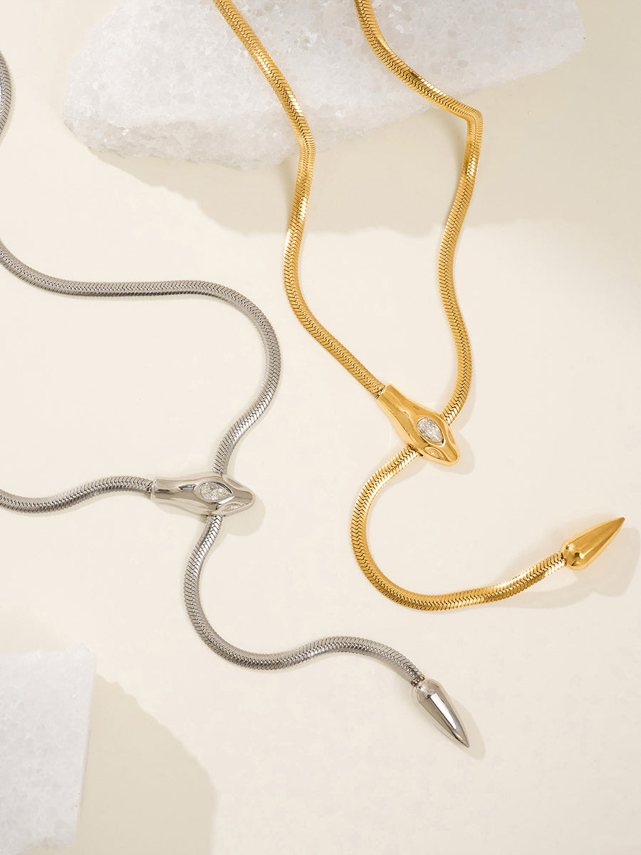 Unique Vintage-style Snake-shaped Titanium Steel Necklace