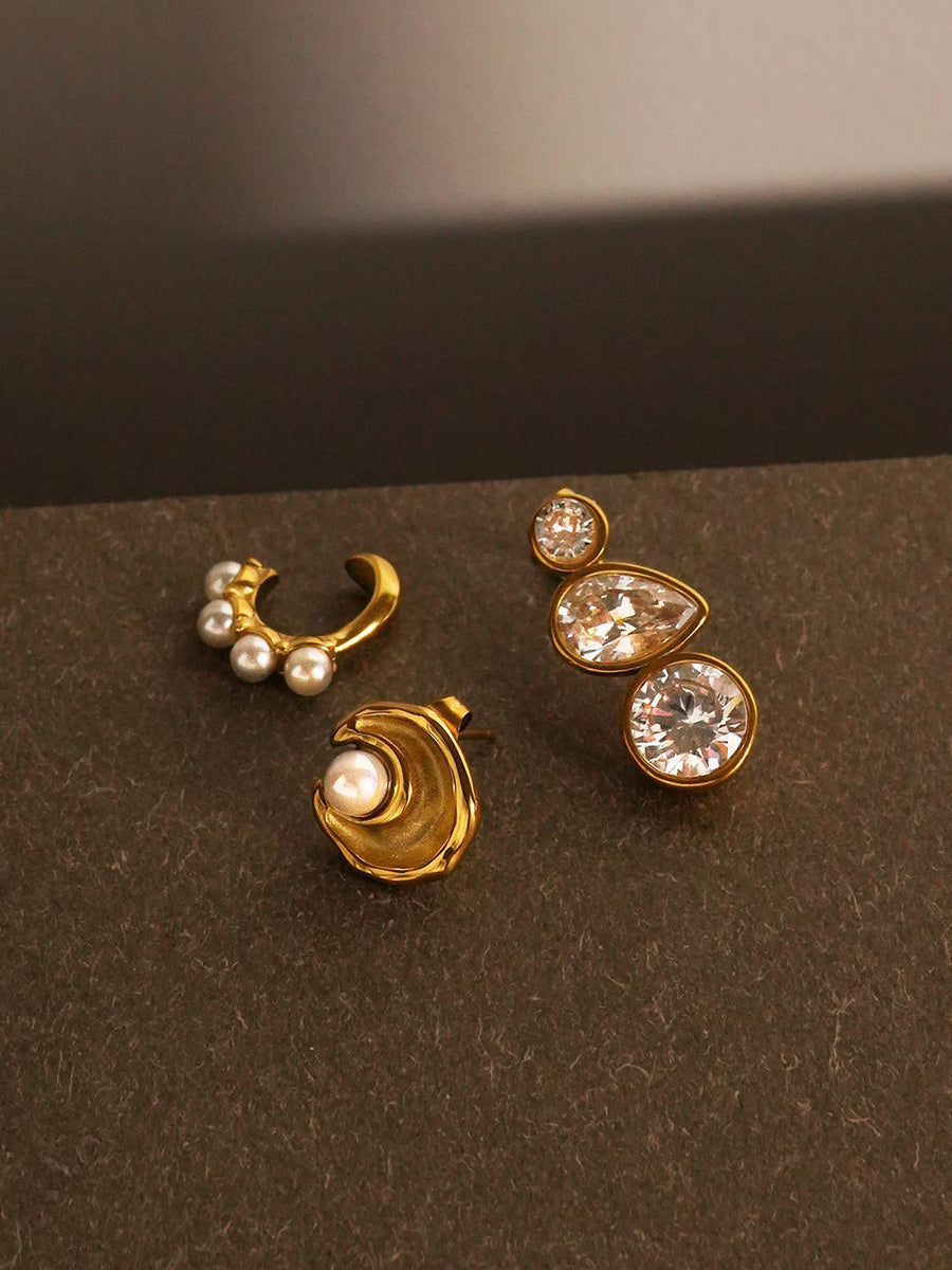 Chic Vintage-style Pearl And Shell Earrings