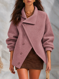 Resort-style Collared Solid Color Long-sleeved Jacket