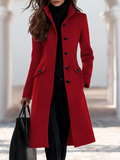 Women's Elegant Stand Collar Tweed Coat