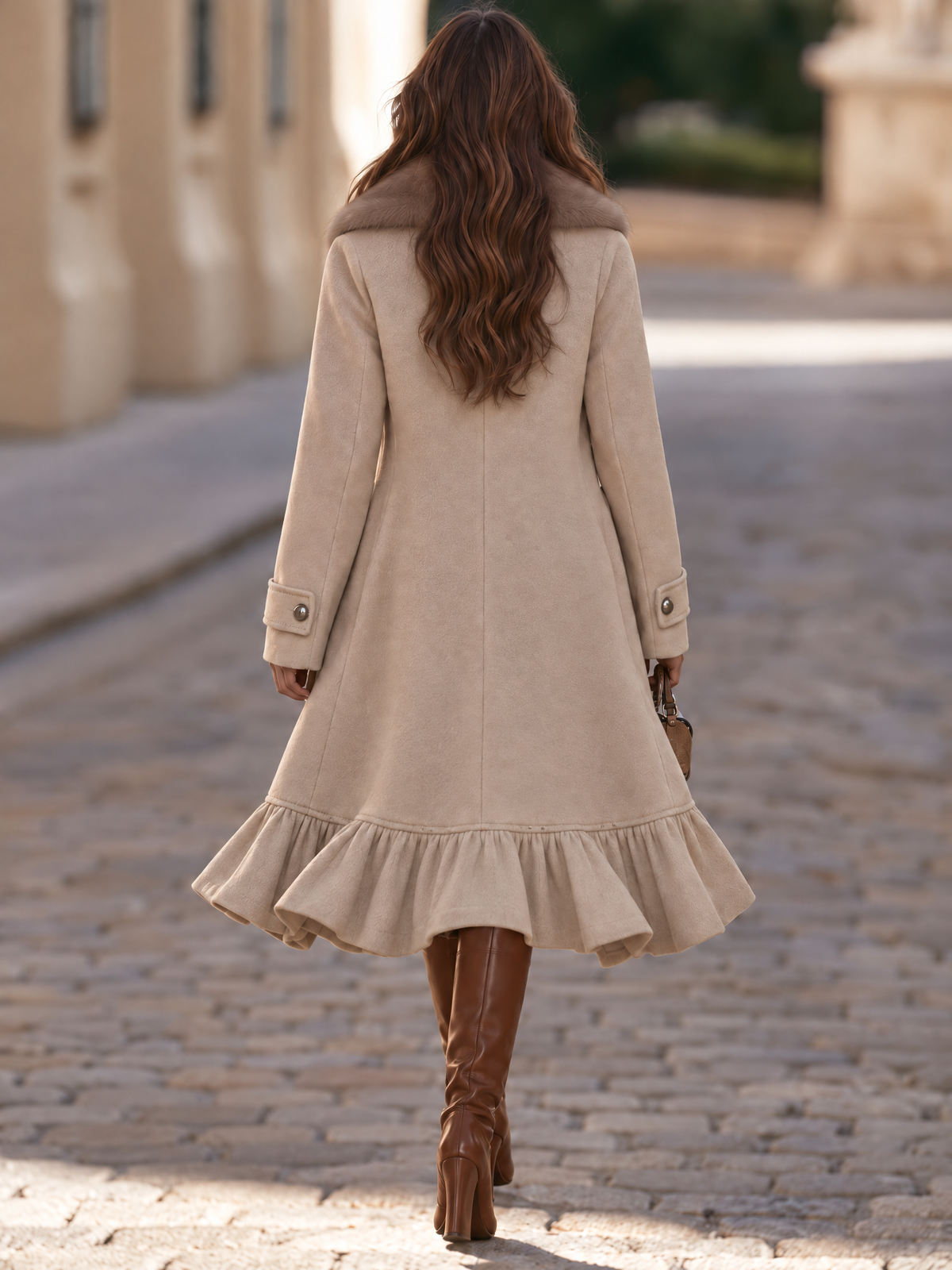 Resort-style Lapel Pocket Long-sleeved Coat